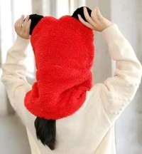 Panda Kids Woolen Cap - Red