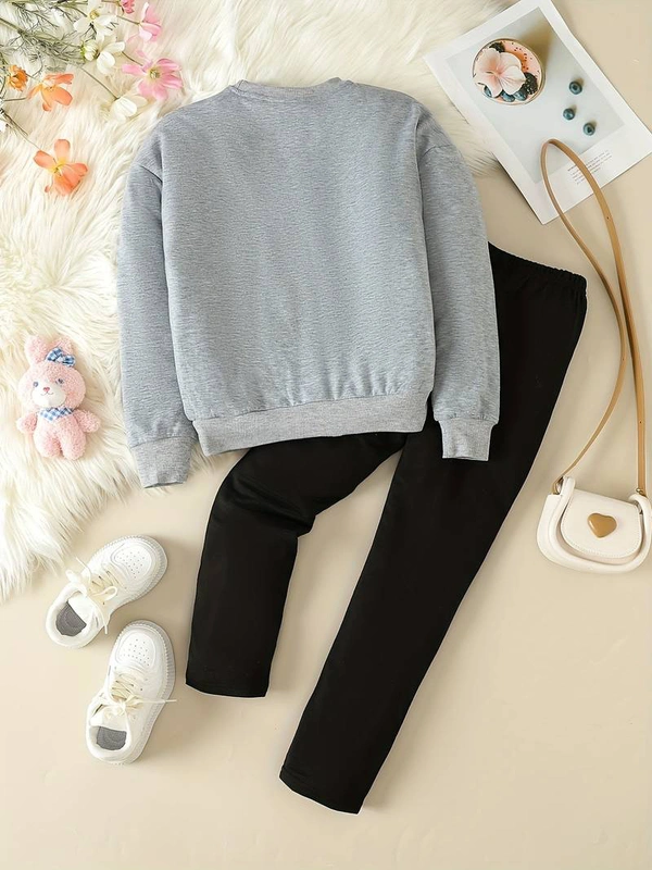 Cat Print Girls' Fashion Set - 7-8 Years