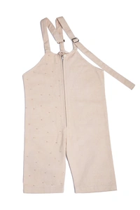 Yabai Oatmilk Delight: Girls' Dungaree Dress for Casual Elegance - 7-8 Year