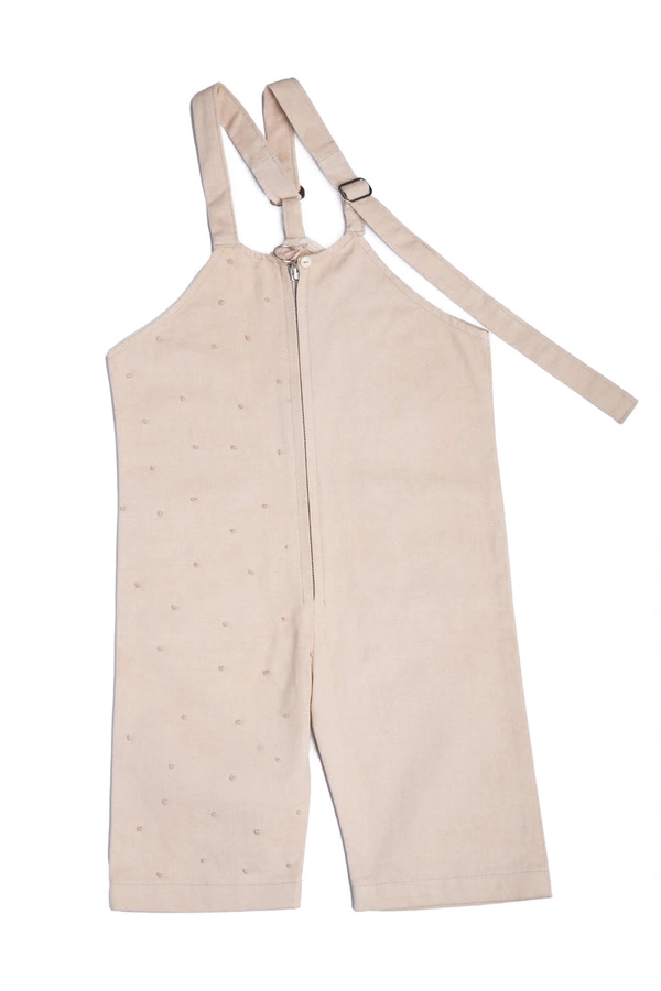 Yabai Oatmilk Delight: Girls' Dungaree Dress for Casual Elegance - 11-12 Year