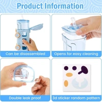 Cute Bus Shape Car Water Bottle with Straw & Wheels for Kids - Portable Sipper Cup with Shoulder Strap - 500 ML, Purple