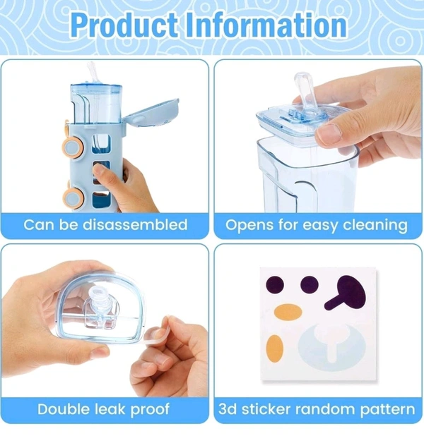 Cute Bus Shape Car Water Bottle with Straw & Wheels for Kids - Portable Sipper Cup with Shoulder Strap - 500 ML, Purple