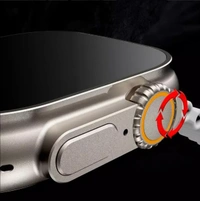 HK10 Ultra Smartwatch 3D Oled Display - 32GB Storage Connect With Airpod Pro And Smartphone - Silver, Black Strap