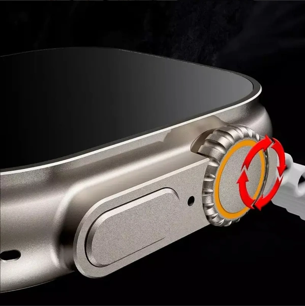 HK10 Ultra Smartwatch 3D Oled Display - 32GB Storage Connect With Airpod Pro And Smartphone - Silver, Black Strap