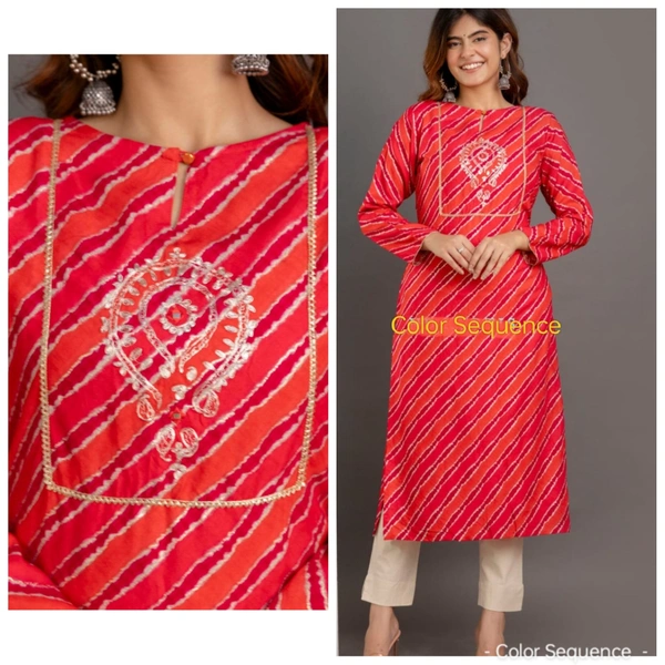 Red Rani Lehriya With Gotta Pati  - Rose, M