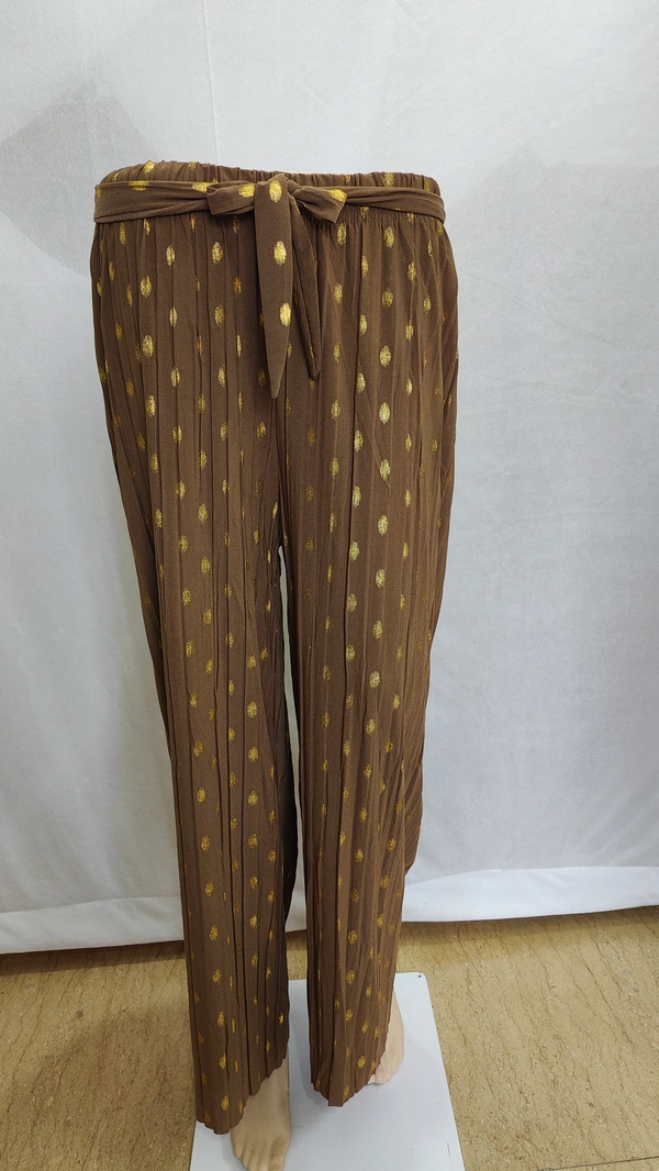 Georgette Parallels Prints Pants Size 28-44 - Free Size 28-44, Blue