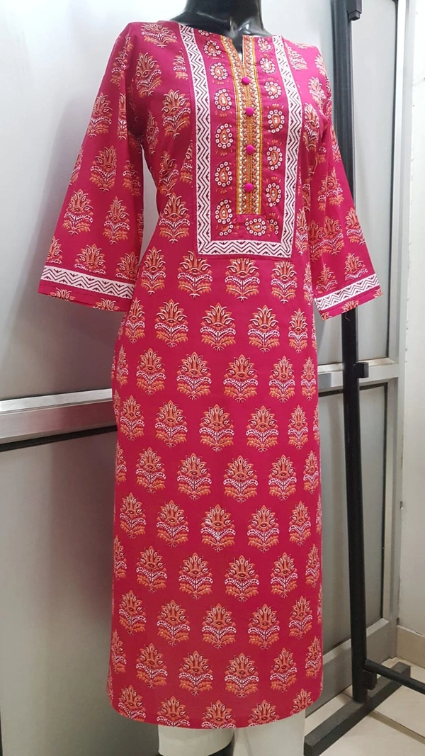 Rani Mustard Print Kurta - XL