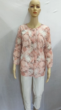 Scribble Prints Indo Western Top Synthetic 3 Colors Blue, Pink, Orange - 3XL, Hollywood Cerise