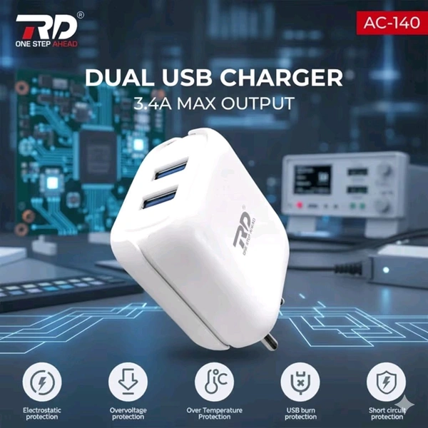 RD DUAL USB V8 MICRO CHARGER