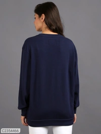 Ur Gear UrGear Women's Printed Round Neck Full Sleeve Casual T-shirt - Navy Blue, S