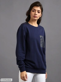 Ur Gear UrGear Women's Printed Round Neck Full Sleeve Casual T-shirt - Navy Blue, M