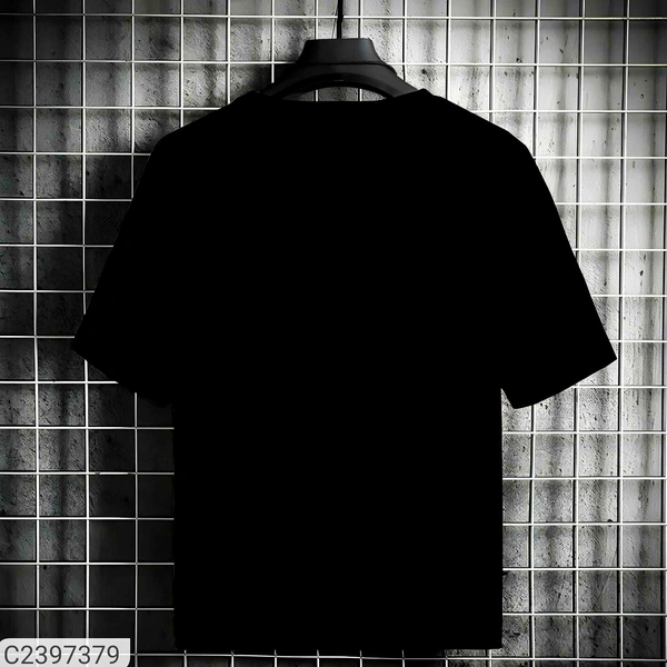 Mozzby Lifestyle Premium Cotton Half Sleeve Printed Tshirt for Men - Black, L
