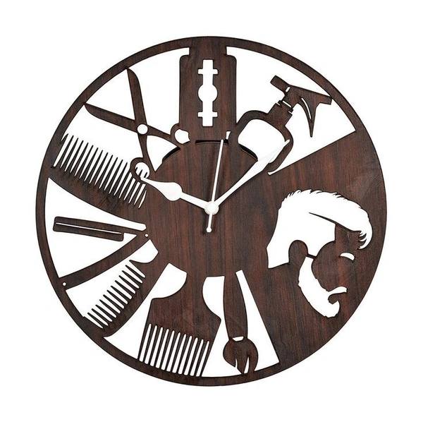 Wooden Analog Wall Clock for Home Living Room Bed Room Office Kids Room, Antique Ticking Movement Wall Clock for Home Decore - Brown