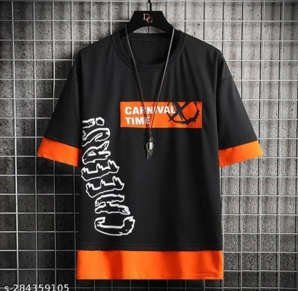 LIEO TRENDY MEN'S T-SHIRT - Black, XL