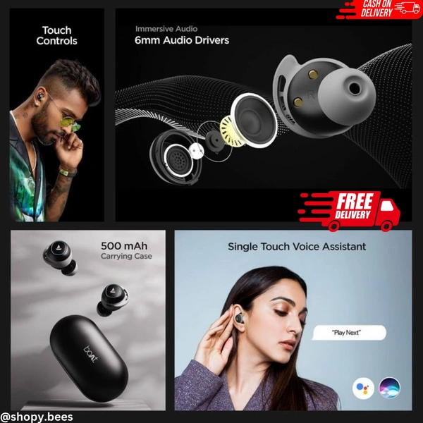 BoAt boAt Airdopes 441 Pro Bluetooth Truly Wireless in Ear Earbuds - Black