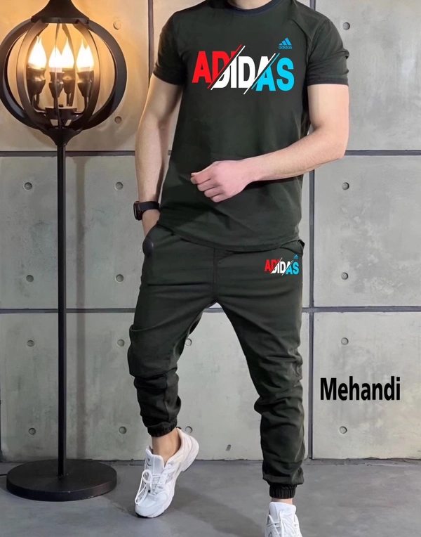 ADIDAS PREMIUM Quality Half Sleeves Tracksuit Hit Article - Sherpa Blue, XXL