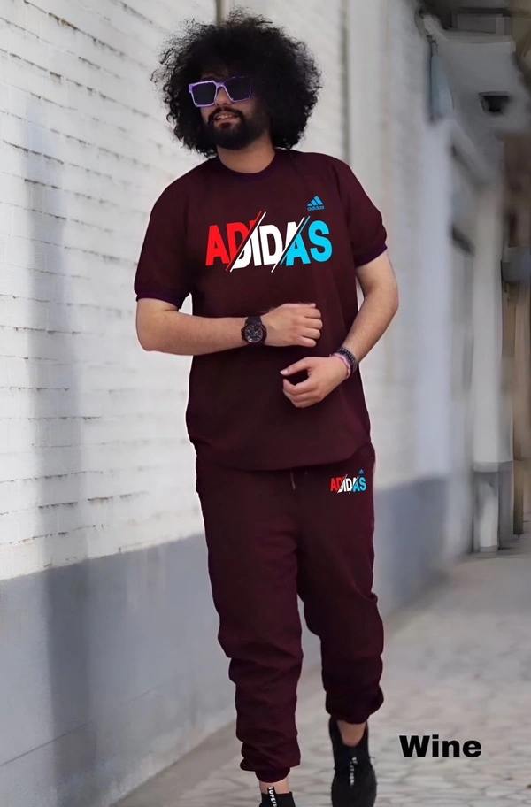 ADIDAS PREMIUM Quality Half Sleeves Tracksuit Hit Article - Shiraz, XL