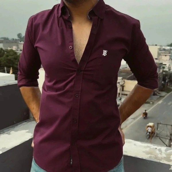 Burberry Premium Comfort with Burberry's 100% Pure Cotton Full Sleeves Shirts - Carmine, XL