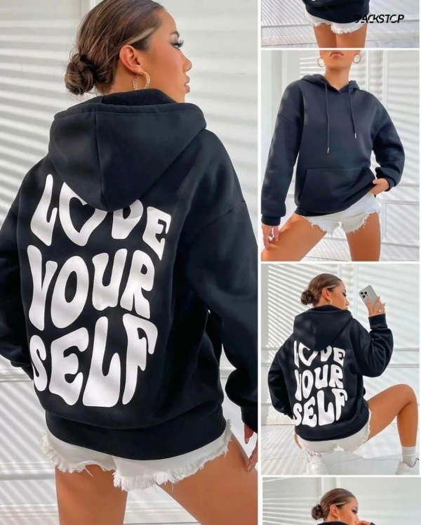 ZARA Branded Hoodie 280-300 GSM with Fleece For Girls - Black, XXXL