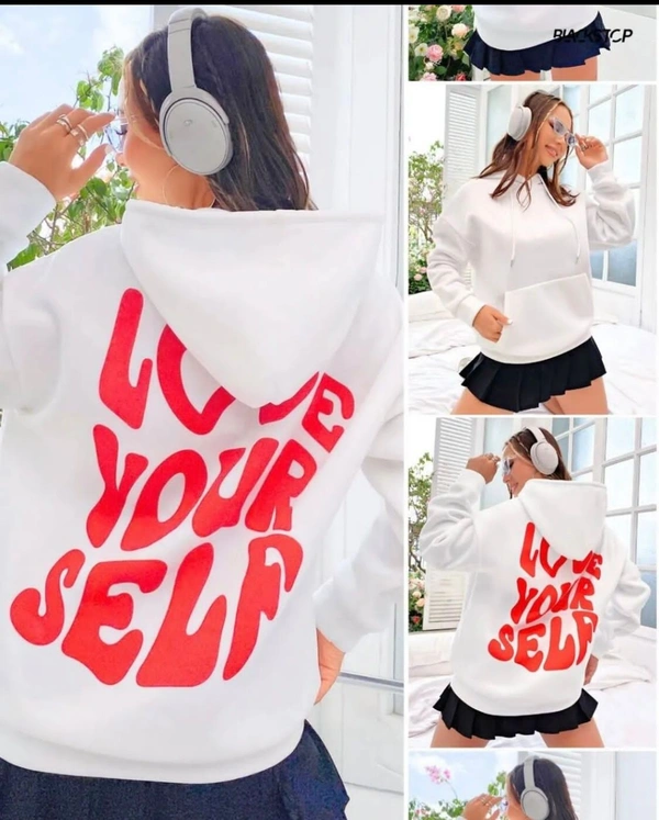 ZARA Branded Hoodie 280-300 GSM with Fleece For Girls - White, 5XL