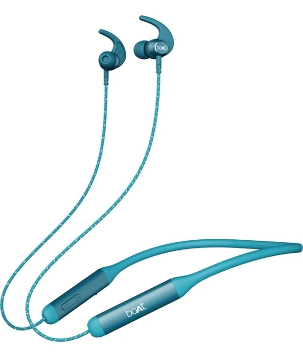 boAt Rockerz 335 Bluetooth Wireless in Ear Earphones with Qualcomm Aptx CVC, Upto 30 Hours Playback, ASAP Charge, Signature Sound, Ipx5 and Btv5.0 with Mic (Blue Ocean) - Pelorous