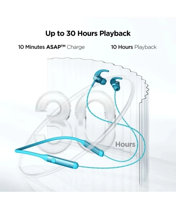 boAt Rockerz 335 Bluetooth Wireless in Ear Earphones with Qualcomm Aptx CVC, Upto 30 Hours Playback, ASAP Charge, Signature Sound, Ipx5 and Btv5.0 with Mic (Blue Ocean) - Pelorous