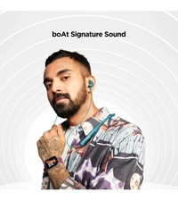 boAt Rockerz 335 Bluetooth Wireless in Ear Earphones with Qualcomm Aptx CVC, Upto 30 Hours Playback, ASAP Charge, Signature Sound, Ipx5 and Btv5.0 with Mic (Blue Ocean) - Pelorous