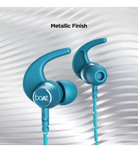 boAt Rockerz 335 Bluetooth Wireless in Ear Earphones with Qualcomm Aptx CVC, Upto 30 Hours Playback, ASAP Charge, Signature Sound, Ipx5 and Btv5.0 with Mic (Blue Ocean) - Pelorous