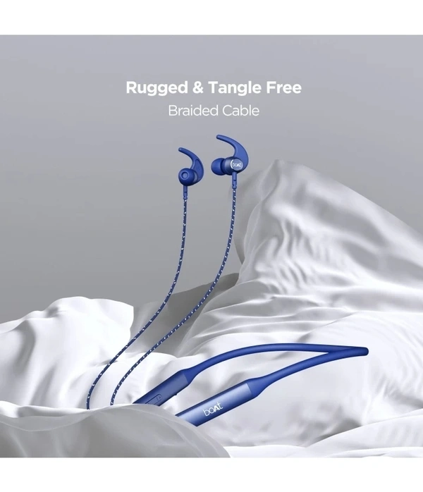 boAt Rockerz 335 Bluetooth Wireless in Ear Earphones with Qualcomm Aptx CVC, Upto 30 Hours Playback, ASAP Charge, Signature Sound, Ipx5 and Btv5.0 with Mic (Blue Ocean) - Blue