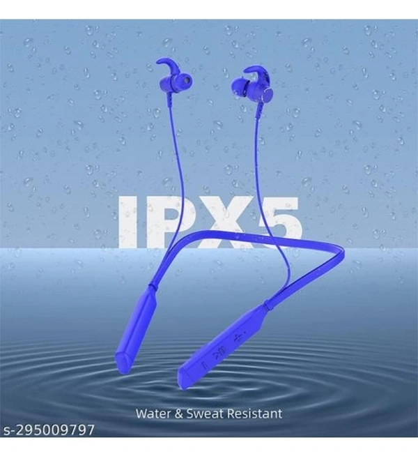 Bluetooth headset neckband Wireless in Ear Earphones with Mic with Fast Charge, Call Function and Magnetic Earpiece (Blue) - Blue