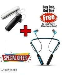Latest B11 true wireless Bluetooth NECKBAND AND SINGLE Bluetooth BT EARBUD BLUETOOTH COMBO ( buy one get one free offer)