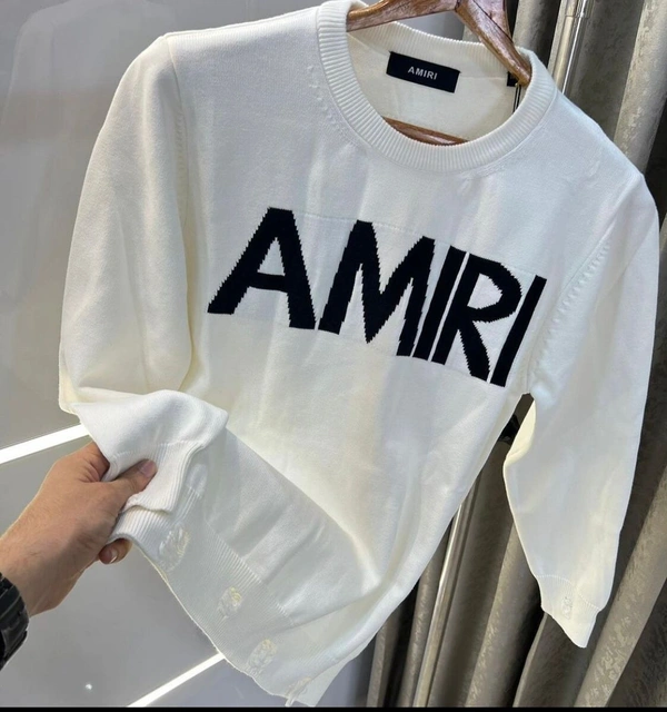Amiri AmiRi Branded SweatShirt 280-300 GSM with Fleece - White, L