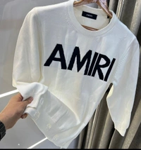 Amiri AmiRi Branded SweatShirt 280-300 GSM with Fleece - White, 4XL