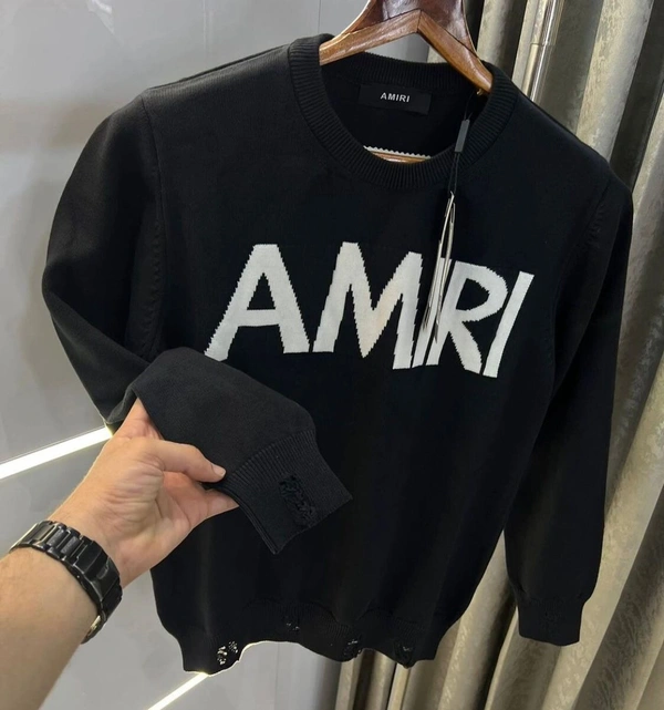 Amiri AmiRi Branded SweatShirt 280-300 GSM with Fleece - Black, 5XL