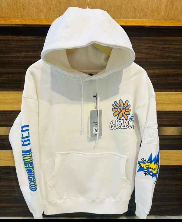 H & M H&M Branded Hoodie 280-300 GSM with Fleece - White, L