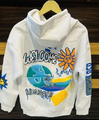 H & M H&M Branded Hoodie 280-300 GSM with Fleece - White, XL