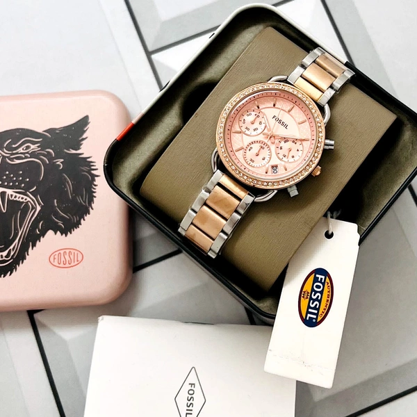 FOSSIL TAILOR MULTIFUNCTION FULL ROSE GOLD STAINLESS STEEL WOMEN’S WATCH
