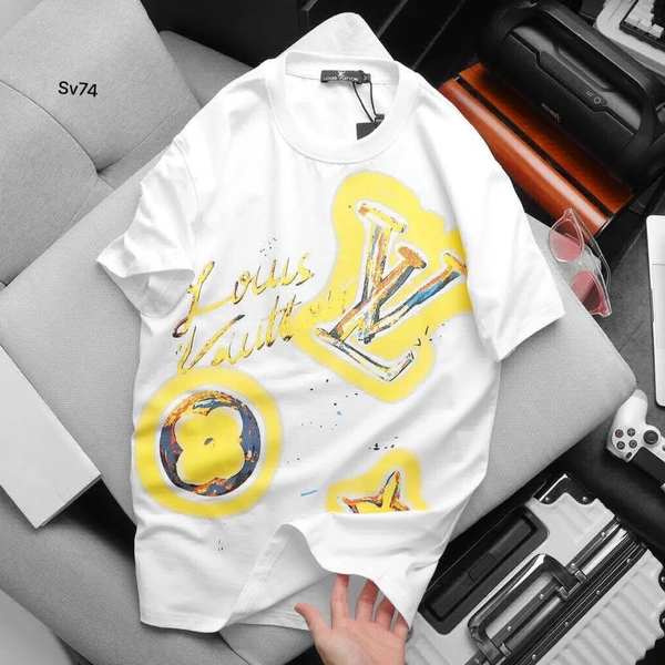 LoUis VuiTToN LoUiS VuiTToN Branded Tees 200 GSM Pure Cotton Heavy Quality - White, S