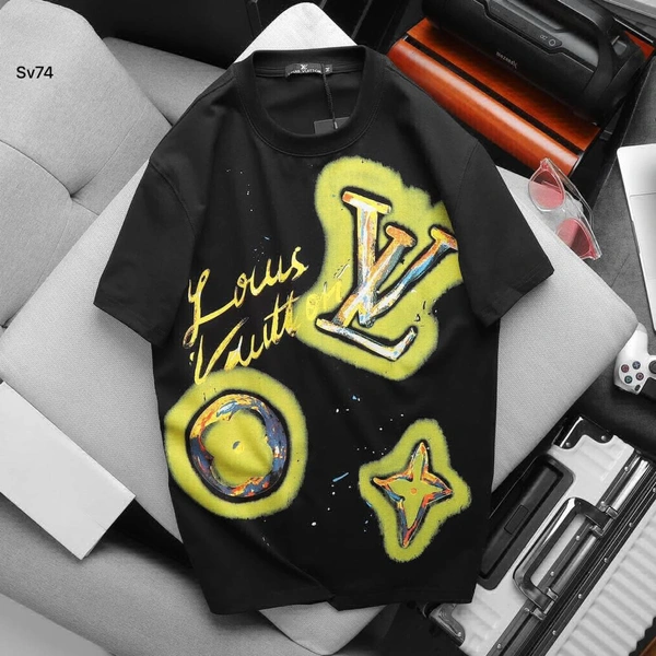 LoUis VuiTToN LoUiS VuiTToN Branded Tees 200 GSM Pure Cotton Heavy Quality - Black, XL