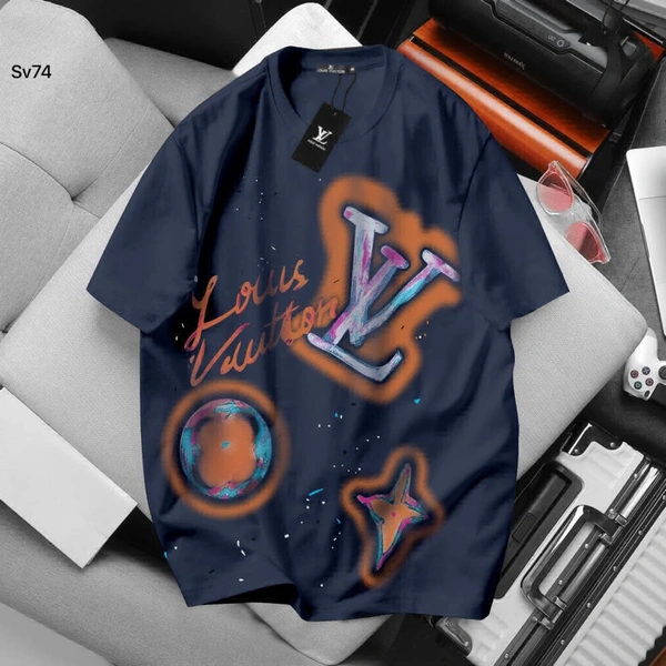 LoUis VuiTToN LoUiS VuiTToN Branded Tees 200 GSM Pure Cotton Heavy Quality - Resolution Blue, L