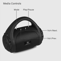 Zebronics ZEB-COUNTY 3W Wireless Bluetooth Portable Speaker With Supporting Carry Handle, USB, SD Card, AUX, FM & Call Function - Black