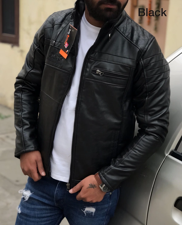 D & G Very Premium Quality D&G Leather Jacket Article - Black, M