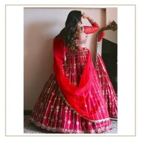 PRESENTING NEW DESIGNER EMBROIDERED LAHENGA CHOLI - Guardsman Red