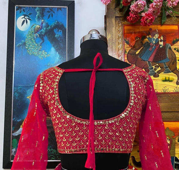 PRESENTING NEW DESIGNER EMBROIDERED LAHENGA CHOLI - Guardsman Red