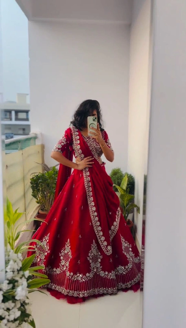 New Festival Look Lehenga Choli ❤️ - Red, M upto L margin