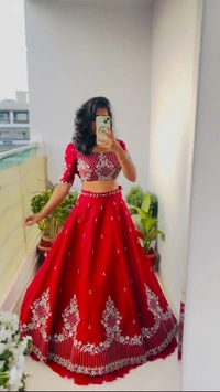 New Festival Look Lehenga Choli ❤️ - Red, M upto L margin