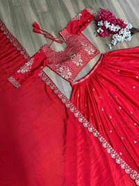 New Festival Look Lehenga Choli ❤️ - Red, M upto L margin