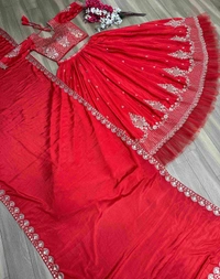 New Festival Look Lehenga Choli ❤️ - Red, M upto L margin