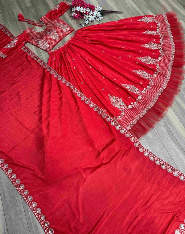 New Festival Look Lehenga Choli ❤️ - Red, M upto L margin