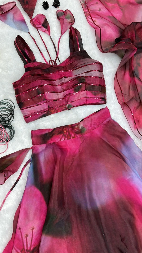 Pure Jimmy Organza Fabric Lehenga